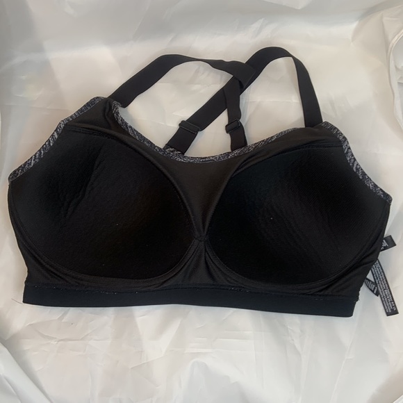 Victoria Sport Padded Perforated Sports Bra 38DD in color, black and white - Picture 5 of 10